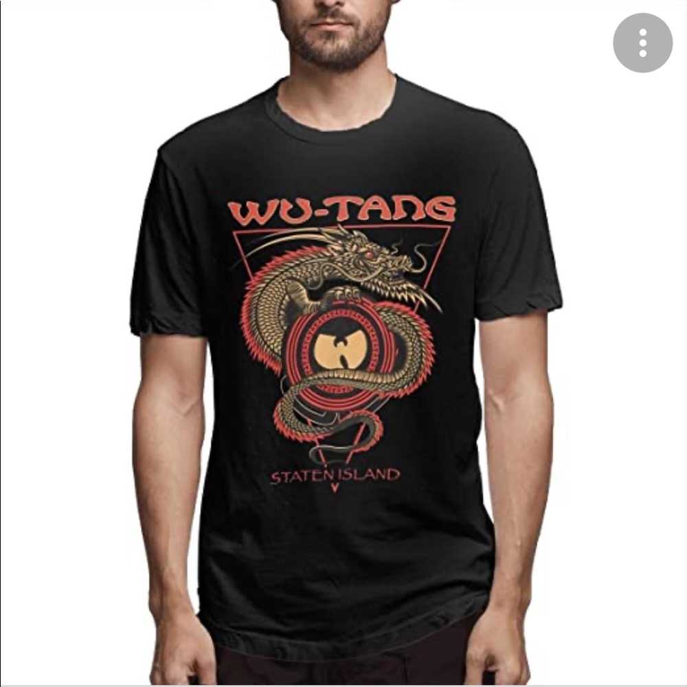Classic retro T! Wu Tang Clan Staten Island Mens S Black Graphic SS Crew Tee